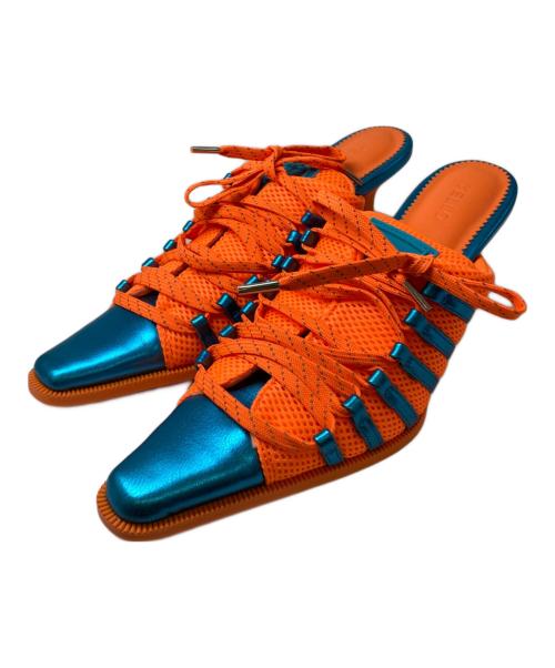 YELLO（イエロ）YELLO (イエロー) FIZZY SNEAKER MULES オレンジ×ネイビー サイズ:Mの古着・服飾アイテム