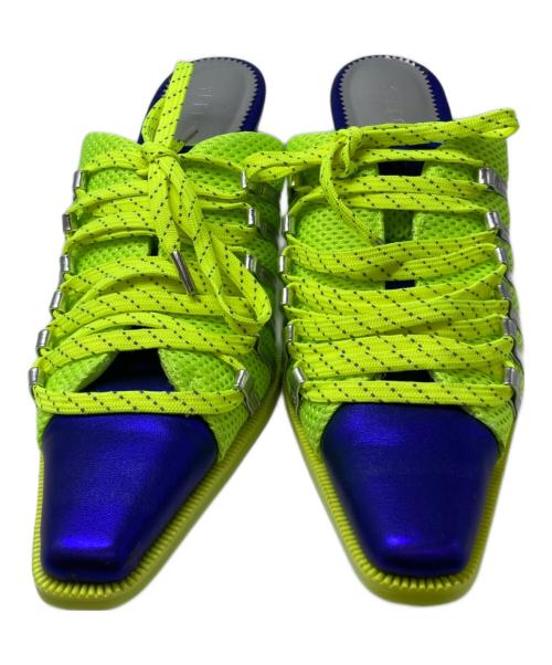 YELLO（イエロ）YELLO (イエロー) YELLO FIZZY SNEAKER MULES グリーン×ネイビー サイズ:Mの古着・服飾アイテム