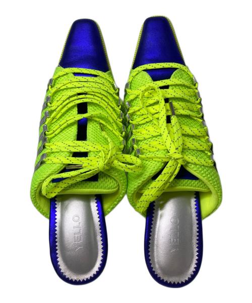 YELLO（イエロ）YELLO (イエロー) YELLO FIZZY SNEAKER MULES グリーン×ネイビー サイズ:Mの古着・服飾アイテム