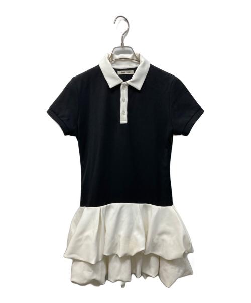 THE TOE（ザ・トゥー）THE TOE (ザ・トゥー) Hydra Polo Onepiece　ポロシャツワンピース ブラック×ホワイト サイズ:Sの古着・服飾アイテム