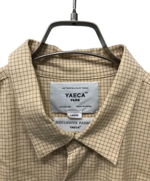 YAECA PARK（ヤエカパーク）YAECA PARK (ヤエカパーク) タッターソールチェックシャツ ベージュ サイズ:Lの古着・服飾アイテム