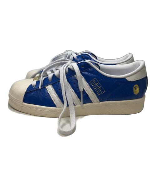 adidas（アディダス）adidas (アディダス) A BATHING APE (ア ベイシング エイプ) SUPERSTAR V BAPE ブルー サイズ:23.5の古着・服飾アイテム