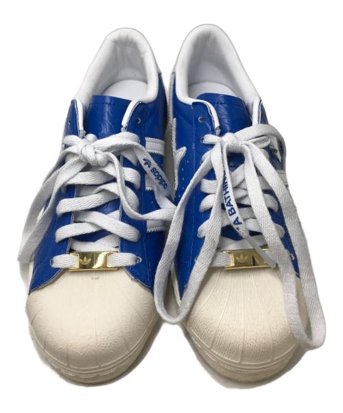 adidas（アディダス）adidas (アディダス) A BATHING APE (ア ベイシング エイプ) SUPERSTAR V BAPE ブルー サイズ:23.5の古着・服飾アイテム