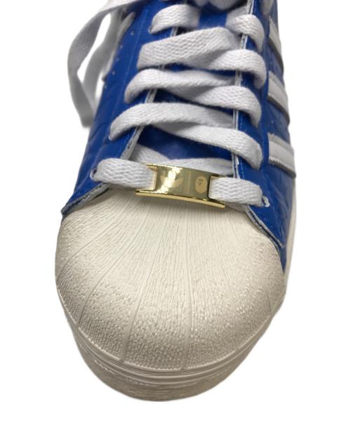 adidas（アディダス）adidas (アディダス) A BATHING APE (ア ベイシング エイプ) SUPERSTAR V BAPE ブルー サイズ:23.5の古着・服飾アイテム