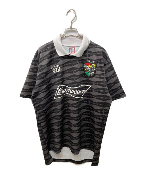 WASTED YOUTH（ウェイステッドユース）Wasted Youth (ウエステッド ユース) BUDWEISER (バドワイザー) ゲームシャツ グレー サイズ:Lの古着・服飾アイテム