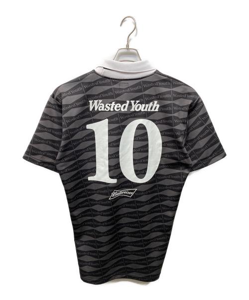 WASTED YOUTH（ウェイステッドユース）Wasted Youth (ウエステッド ユース) BUDWEISER (バドワイザー) ゲームシャツ グレー サイズ:Lの古着・服飾アイテム