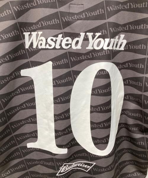 WASTED YOUTH（ウェイステッドユース）Wasted Youth (ウエステッド ユース) BUDWEISER (バドワイザー) ゲームシャツ グレー サイズ:Lの古着・服飾アイテム