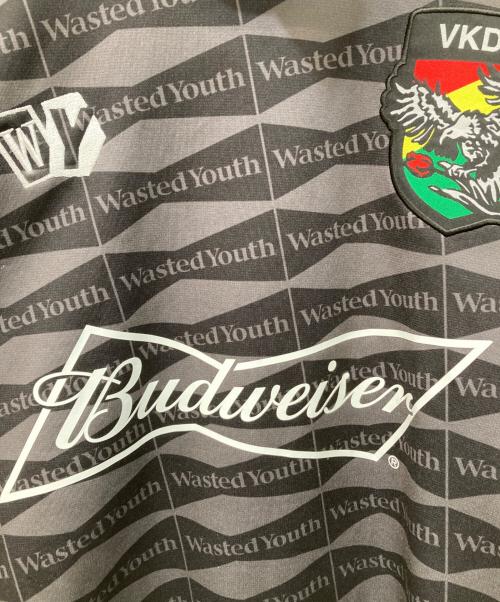 WASTED YOUTH（ウェイステッドユース）Wasted Youth (ウエステッド ユース) BUDWEISER (バドワイザー) ゲームシャツ グレー サイズ:Lの古着・服飾アイテム