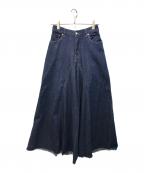 MM6 Maison Margielaエムエムシックスメゾンマルジェラ）の古着「カットオフワイドデニムパンツ」｜インディゴ