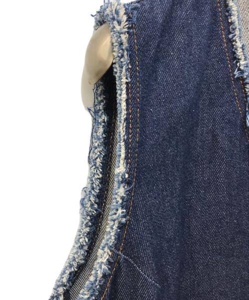 MM6 Maison Margiela（エムエムシックスメゾンマルジェラ）MM6 Maison Margiela (エムエムシックスメゾンマルジェラ) Vネックスナップデニムノースリーブワンピース インディゴ サイズ:40の古着・服飾アイテム