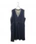 MM6 Maison Margiela（エムエムシックスメゾンマルジェラ）の古着「Vネックスナップデニムノースリーブワンピース」｜インディゴ