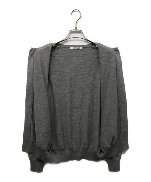 AURALEE（オーラリー）AURALEE (オーラリー) CASHMERE HARD TWIST KNIT CARDIGAN グレー サイズ:3の古着・服飾アイテム