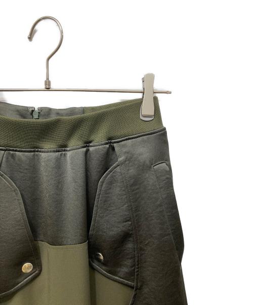 UN3D.（アンスリード）UN3D. (アンスリード) サテンコンビスカート カーキ×ネイビー サイズ:38の古着・服飾アイテム