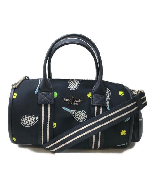 Kate Spade（ケイトスペード）Kate Spade (ケイトスペード) ロージー ラケット アンド ボール プリンテッド スモール ダッフル クロスボディ ネイビーの古着・服飾アイテム
