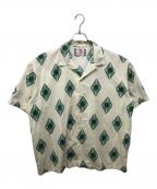 son of the cheese（サノバチーズ））の古着「Emblem Aloha Shirt」｜アイボリー×グリーン