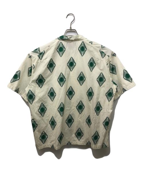 son of the cheese（（サノバチーズ））SON OF THE CHEESE (（サノバチーズ）) Emblem Aloha Shirt アイボリー×グリーン サイズ:XLの古着・服飾アイテム