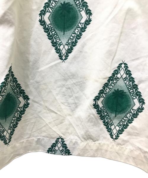 son of the cheese（（サノバチーズ））SON OF THE CHEESE (（サノバチーズ）) Emblem Aloha Shirt アイボリー×グリーン サイズ:XLの古着・服飾アイテム