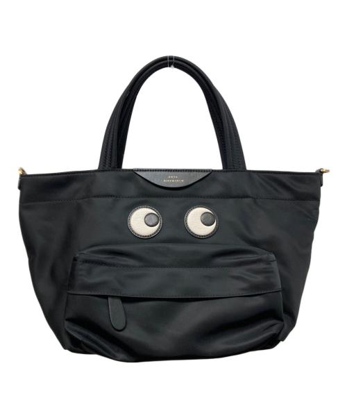 ANYA HINDMARCH（アニヤ・ハインドマーチ）ANYA HINDMARCH (アニヤハインドマーチ) ミニアイズ 2WAYハンドバッグ ブラックの古着・服飾アイテム
