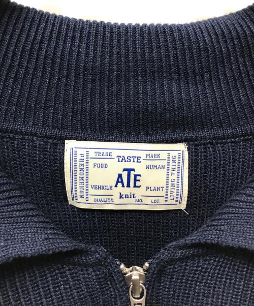 TASTE by Knit（テイストバイニット）TASTE by Knit (テイストバイニット) Knit embroidery sukajan ネイビー×ベージュ サイズ:Mの古着・服飾アイテム