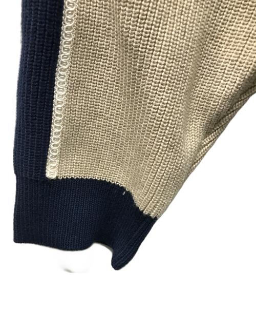 TASTE by Knit（テイストバイニット）TASTE by Knit (テイストバイニット) Knit embroidery sukajan ネイビー×ベージュ サイズ:Mの古着・服飾アイテム