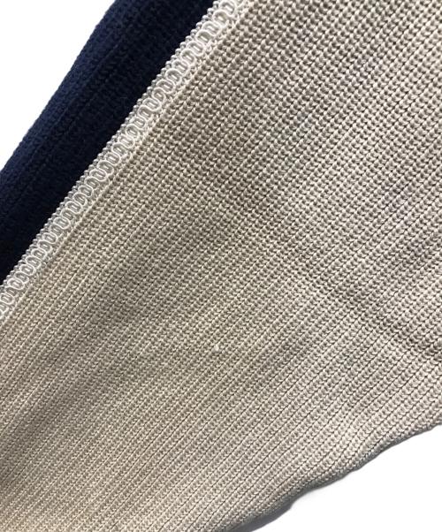 TASTE by Knit（テイストバイニット）TASTE by Knit (テイストバイニット) Knit embroidery sukajan ネイビー×ベージュ サイズ:Mの古着・服飾アイテム