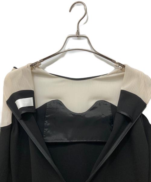 Mame Kurogouchi（マメクロゴウチ）mame kurogouchi (マメクロゴウチ) リバーレーススリーブIラインドレス ブラック×ベージュ サイズ:1の古着・服飾アイテム