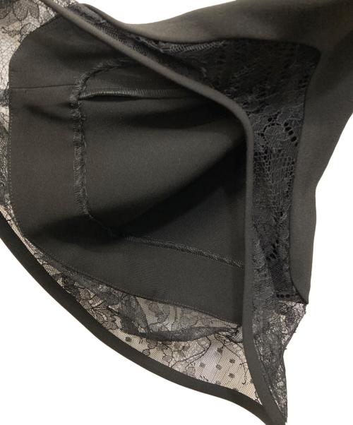 Mame Kurogouchi（マメクロゴウチ）mame kurogouchi (マメクロゴウチ) リバーレーススリーブIラインドレス ブラック×ベージュ サイズ:1の古着・服飾アイテム