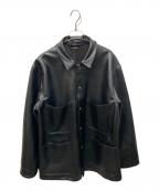 orSlowオアスロウ）の古着「フェイクレザーCOVER ALL」｜ブラック