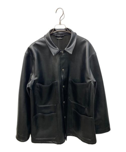 orSlow（オアスロウ）orSlow (オアスロウ) フェイクレザーCOVER ALL ブラック サイズ:XLの古着・服飾アイテム