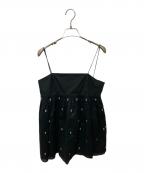 ne quittez pas×TOMORROW LANDヌキテパ×トゥモローランド）の古着「BLACK POPLIN ORGANZE キャミソール」｜ブラック