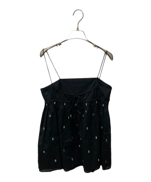 ne quittez pas（ヌキテパ）ne quittez pas (ヌキテパ) TOMORROW LAND (トゥモローランド) BLACK POPLIN ORGANZE キャミソール ブラック サイズ:FREEの古着・服飾アイテム