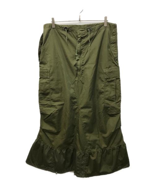 Rebuild by Needles（リビルドバイニードルス）Rebuild by Needles (リビルドバイニードルス) ミリタリー再構築ロングスカート オリーブ サイズ:2の古着・服飾アイテム