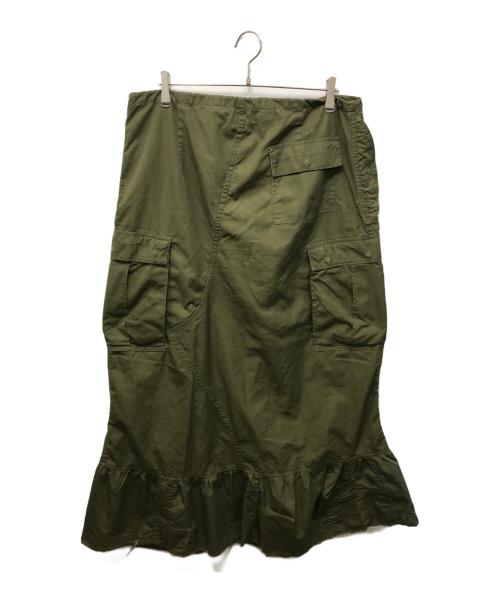 Rebuild by Needles（リビルドバイニードルス）Rebuild by Needles (リビルドバイニードルス) ミリタリー再構築ロングスカート オリーブ サイズ:2の古着・服飾アイテム
