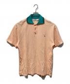 maison kitsuneメゾンキツネ）の古着「フォックスパッチポロシャツ」｜ピンク×グリーン