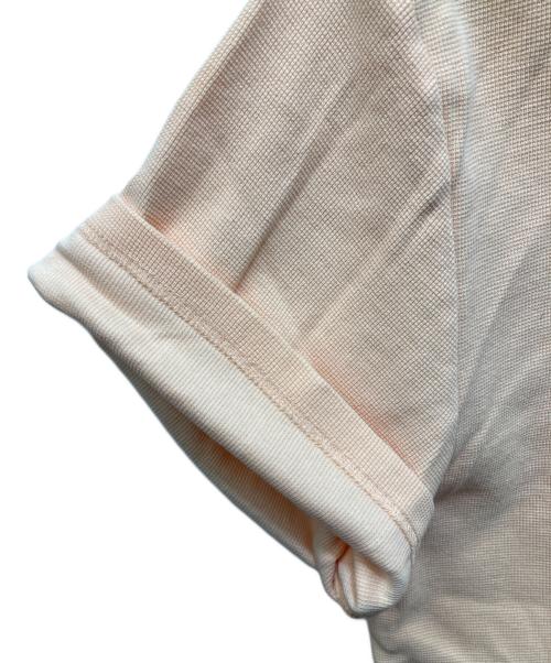 maison kitsune（メゾンキツネ）MAISON KITSUNE (メゾンキツネ) フォックスパッチポロシャツ ピンク×グリーン サイズ:Lの古着・服飾アイテム