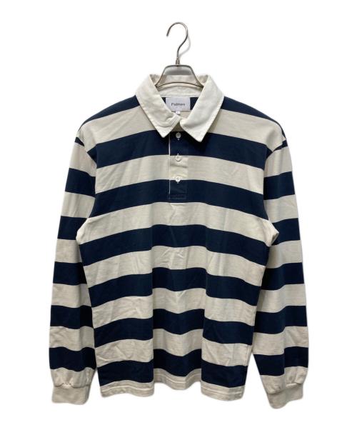 PALMES（PALMES）Palmes (PALMES) Colt Rugby Shirt アイボリー×ネイビー サイズ:Lの古着・服飾アイテム