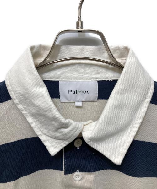 PALMES（PALMES）Palmes (PALMES) Colt Rugby Shirt アイボリー×ネイビー サイズ:Lの古着・服飾アイテム