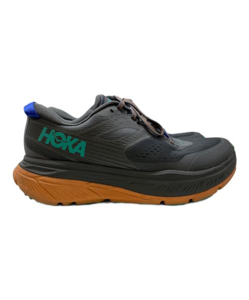 HOKAONEONE（ホカオネオネ）HOKAONEONE (ホカオネオネ) STINSON 6 トレイルランニングシューズ グレー×オレンジ サイズ:US9.5の古着・服飾アイテム