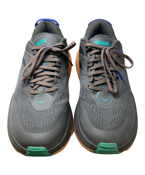 HOKAONEONE（ホカオネオネ）HOKAONEONE (ホカオネオネ) STINSON 6 トレイルランニングシューズ グレー×オレンジ サイズ:US9.5の古着・服飾アイテム