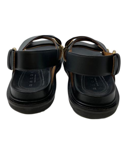 MARNI（マルニ）MARNI (マルニ) クリスクロスサンダル ブラック×ベージュ サイズ:36の古着・服飾アイテム