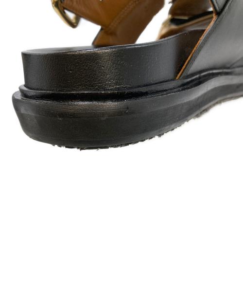 MARNI（マルニ）MARNI (マルニ) クリスクロスサンダル ブラック×ベージュ サイズ:36の古着・服飾アイテム