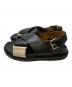 MARNI (マルニ) クリスクロスサンダル ブラック×ベージュ サイズ:36：13000円