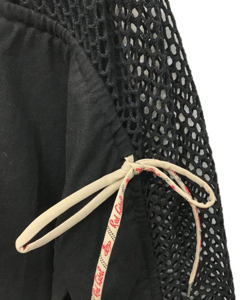 Vivienne Westwood RED LABEL（ヴィヴィアンウエストウッドレッドレーベル）Vivienne Westwood RED LABEL (ヴィヴィアンウエストウッドレッドレーベル) メッシュブロッキングギャザートップス ブラックの古着・服飾アイテム