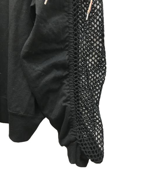 Vivienne Westwood RED LABEL（ヴィヴィアンウエストウッドレッドレーベル）Vivienne Westwood RED LABEL (ヴィヴィアンウエストウッドレッドレーベル) メッシュブロッキングギャザートップス ブラックの古着・服飾アイテム