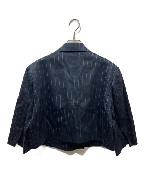 VERMEIL par iena（ヴェルメイユ パー イエナ）VERMEIL par iena (ヴェルメイユ パー イエナ) NALYA ストライプショートジャケット ネイビー サイズ:Freeの古着・服飾アイテム