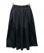 DEUXIEME CLASSEドゥーズィエム クラス）の古着「Cotton Dramatic ギャザースカート」｜ブラック