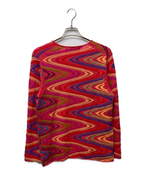 COMME des GARCONS HOMME PLUS（コムデギャルソンオムプリュス）COMME des GARCONS HOMME PLUS (コムデギャルソンオムプリュス) サイケデリックニット レッド サイズ:FREEの古着・服飾アイテム