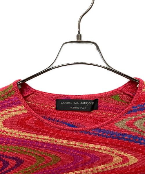 COMME des GARCONS HOMME PLUS（コムデギャルソンオムプリュス）COMME des GARCONS HOMME PLUS (コムデギャルソンオムプリュス) サイケデリックニット レッド サイズ:FREEの古着・服飾アイテム