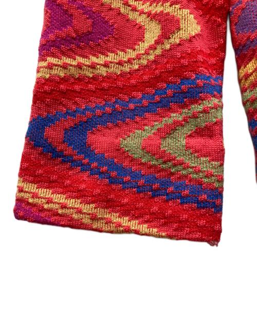 COMME des GARCONS HOMME PLUS（コムデギャルソンオムプリュス）COMME des GARCONS HOMME PLUS (コムデギャルソンオムプリュス) サイケデリックニット レッド サイズ:FREEの古着・服飾アイテム