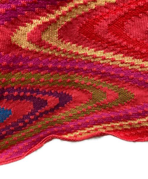 COMME des GARCONS HOMME PLUS（コムデギャルソンオムプリュス）COMME des GARCONS HOMME PLUS (コムデギャルソンオムプリュス) サイケデリックニット レッド サイズ:FREEの古着・服飾アイテム